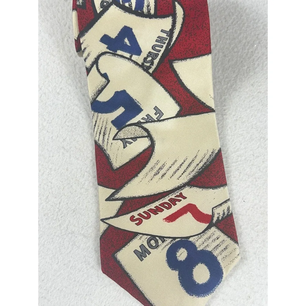 The Beatles Necktie Mens OS Red Eight Days A Week Novelty Graphic Print Tie